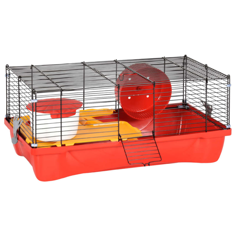 Load image into Gallery viewer, Vidaxl hamsterkooi 58x32x36 cm polypropeen en metaal rood