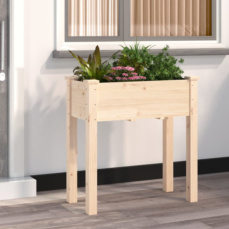 Load image into Gallery viewer, Vidaxl plantenbak met voering 71x37x76 cm massief vurenhout