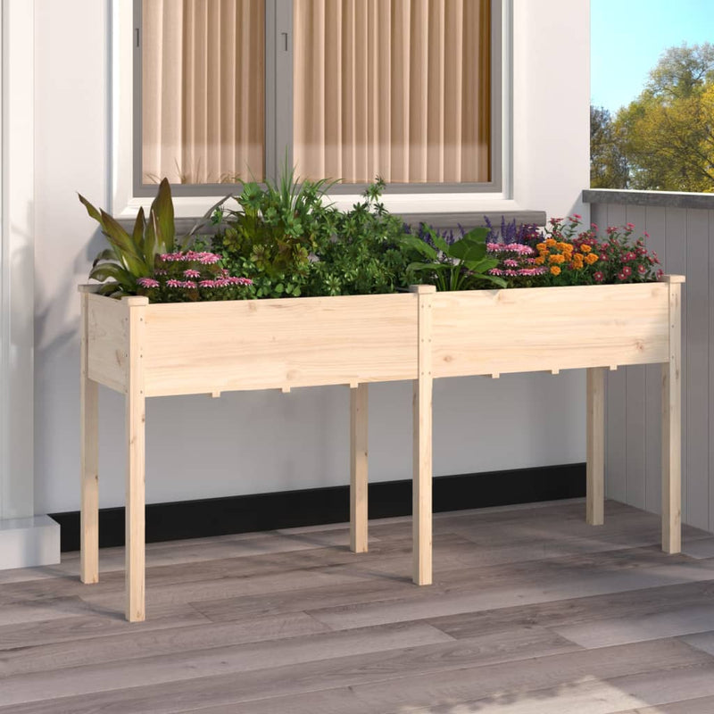 Load image into Gallery viewer, Vidaxl plantenbak met voering 161x45x76 cm massief vurenhout