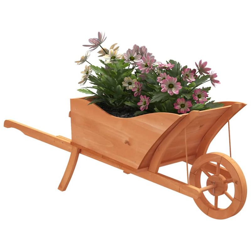 Load image into Gallery viewer, Vidaxl plantenbak kruiwagen 128x45,5x43 cm massief vurenhout