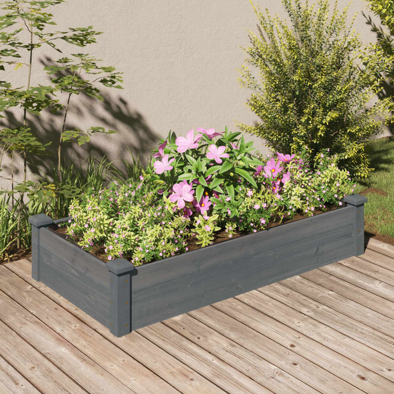 Load image into Gallery viewer, Vidaxl plantenbak verhoogd met voering 120x60x25 cm vurenhout grijs