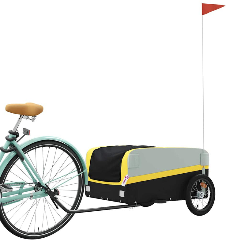 Load image into Gallery viewer, Vidaxl fietstrailer 45 kg ijzer zwart en geel