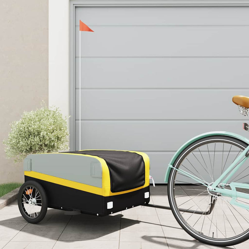 Load image into Gallery viewer, Vidaxl fietstrailer 45 kg ijzer zwart en geel
