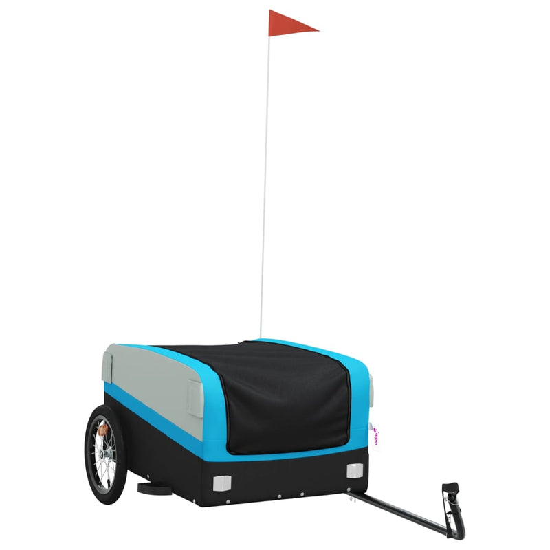 Load image into Gallery viewer, Vidaxl fietstrailer 45 kg ijzer zwart en blauw