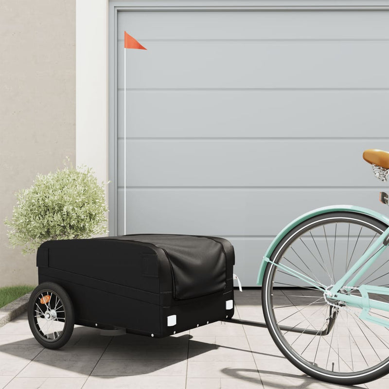 Load image into Gallery viewer, Vidaxl fietstrailer 45 kg ijzer zwart