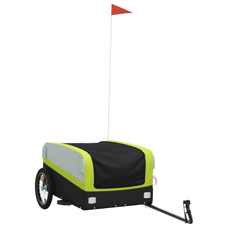 Load image into Gallery viewer, Vidaxl fietstrailer 45 kg ijzer zwart en groen