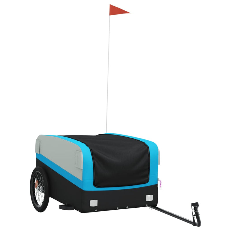 Load image into Gallery viewer, Vidaxl fietstrailer 45 kg ijzer zwart en blauw