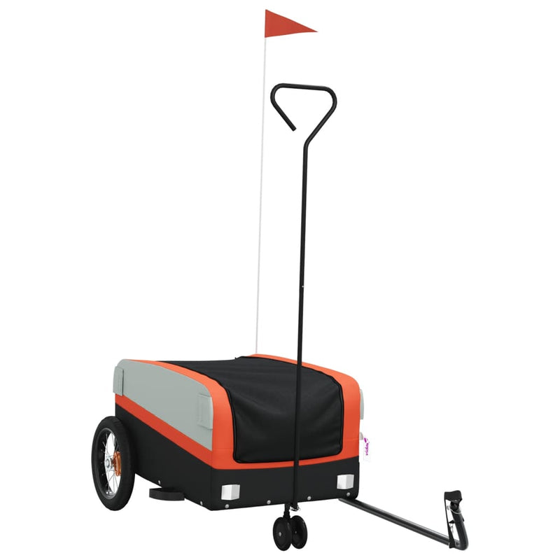 Load image into Gallery viewer, Vidaxl fietstrailer 30 kg ijzer zwart en oranje