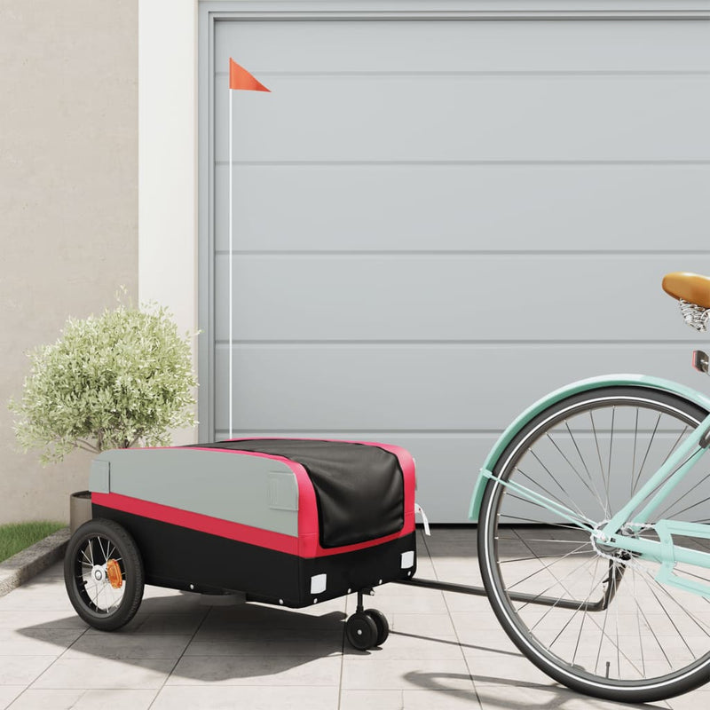 Load image into Gallery viewer, Vidaxl fietstrailer 30 kg ijzer zwart en rood