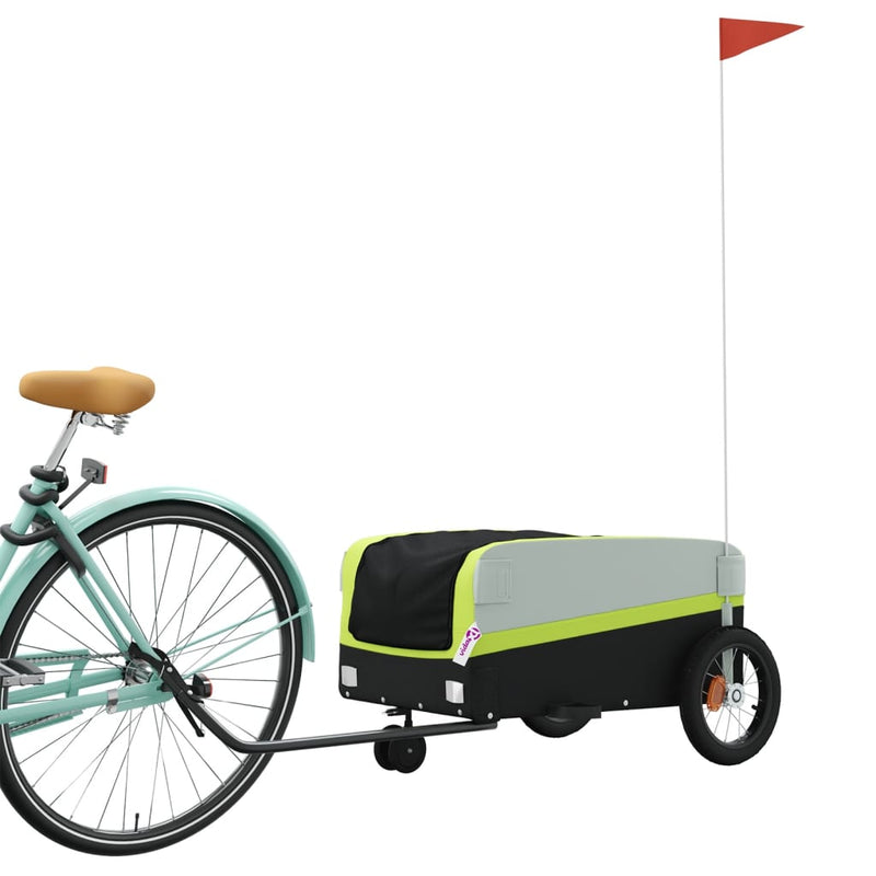 Load image into Gallery viewer, Vidaxl fietstrailer 30 kg ijzer zwart en groen