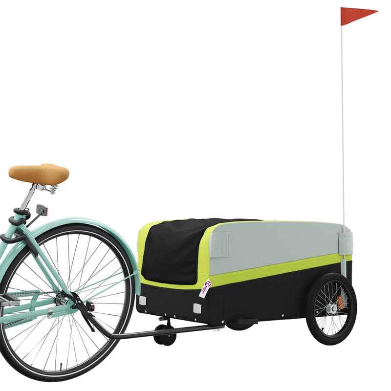 Load image into Gallery viewer, Vidaxl fietstrailer 45 kg ijzer zwart en groen