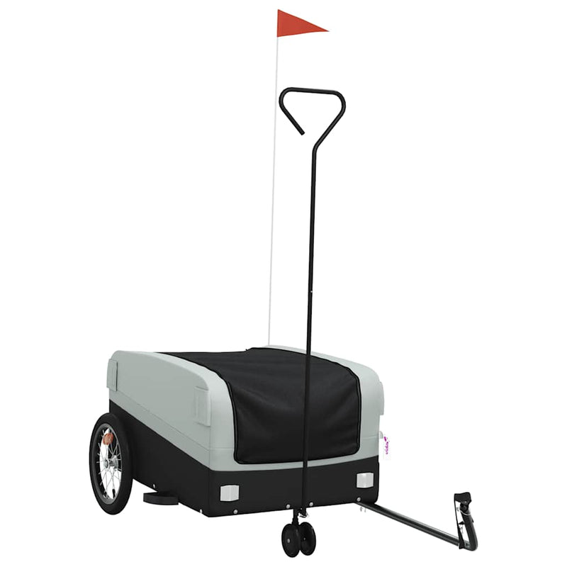 Load image into Gallery viewer, Vidaxl fietstrailer 45 kg ijzer zwart en grijs