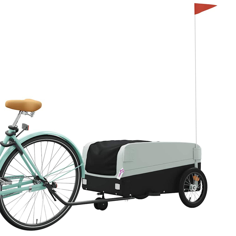 Load image into Gallery viewer, Vidaxl fietstrailer 45 kg ijzer zwart en grijs