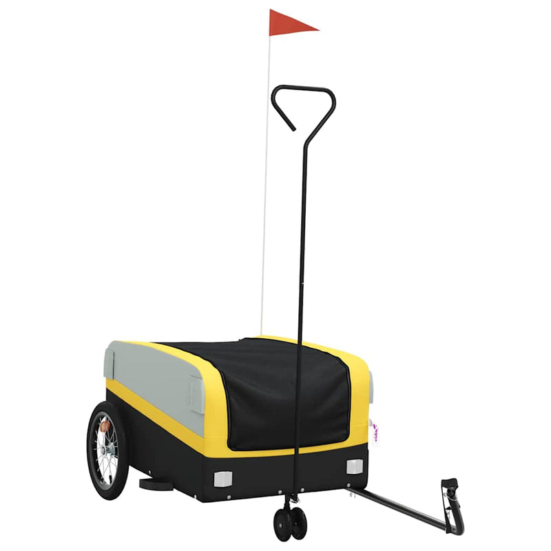 Load image into Gallery viewer, Vidaxl fietstrailer 45 kg ijzer zwart en geel