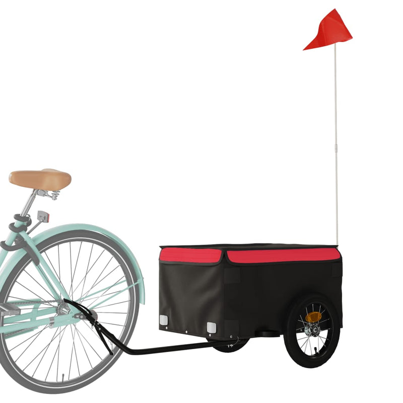 Load image into Gallery viewer, Vidaxl fietstrailer 30 kg ijzer zwart en rood