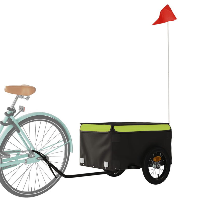 Load image into Gallery viewer, Vidaxl fietstrailer 30 kg ijzer zwart en groen