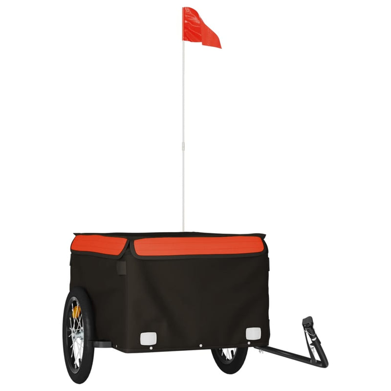 Load image into Gallery viewer, Vidaxl fietstrailer 45 kg ijzer zwart en oranje