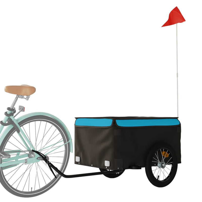 Load image into Gallery viewer, Vidaxl fietstrailer 45 kg ijzer zwart en blauw