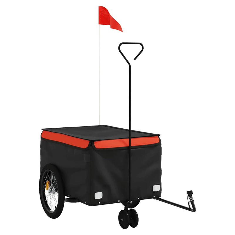 Chargez l'image dans la visionneuse de la galerie, Vidaxl fietstrailer 30 kg ijzer zwart en oranje