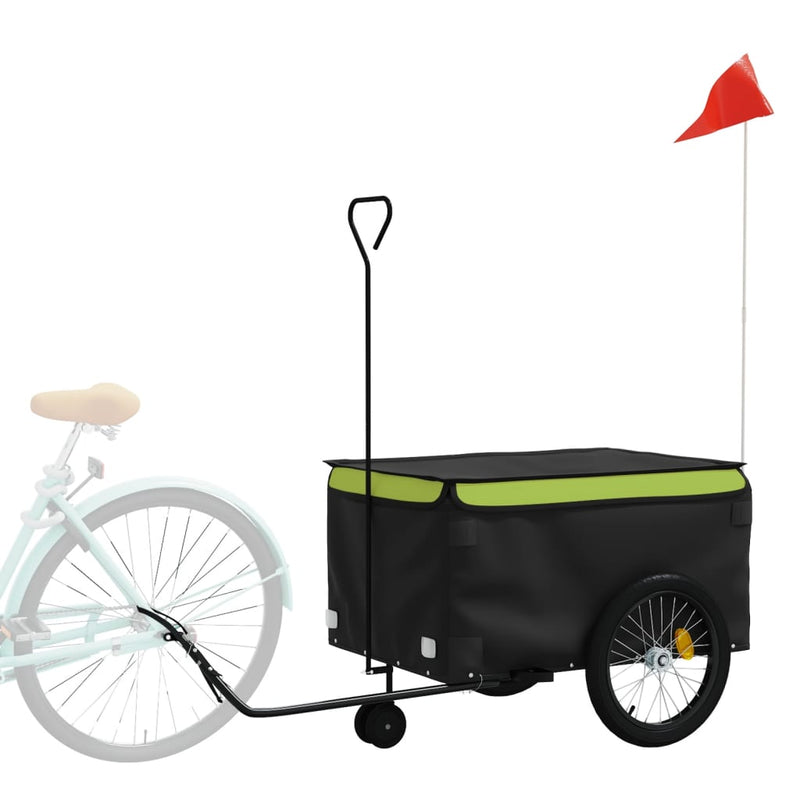 Load image into Gallery viewer, Vidaxl fietstrailer 45 kg ijzer zwart en groen