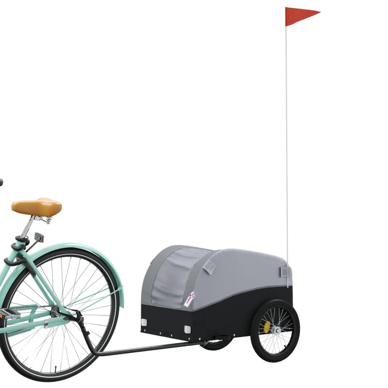 Load image into Gallery viewer, Vidaxl fietstrailer 30 kg ijzer zwart en grijs