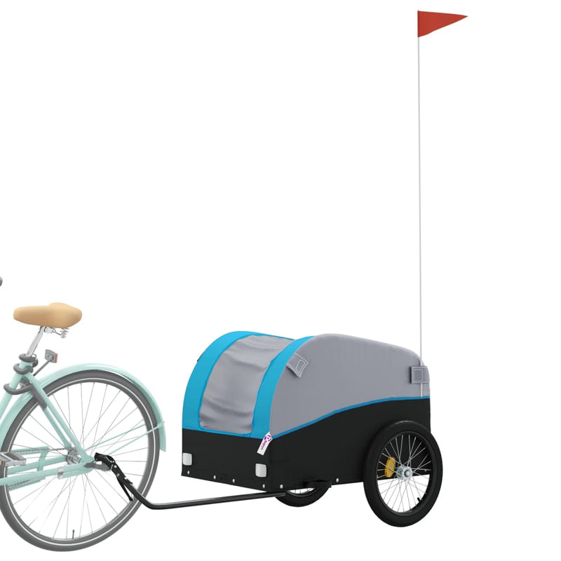 ギャラリービューアに画像をロードする, Vidaxl fietstrailer 45 kg ijzer zwart en blauw