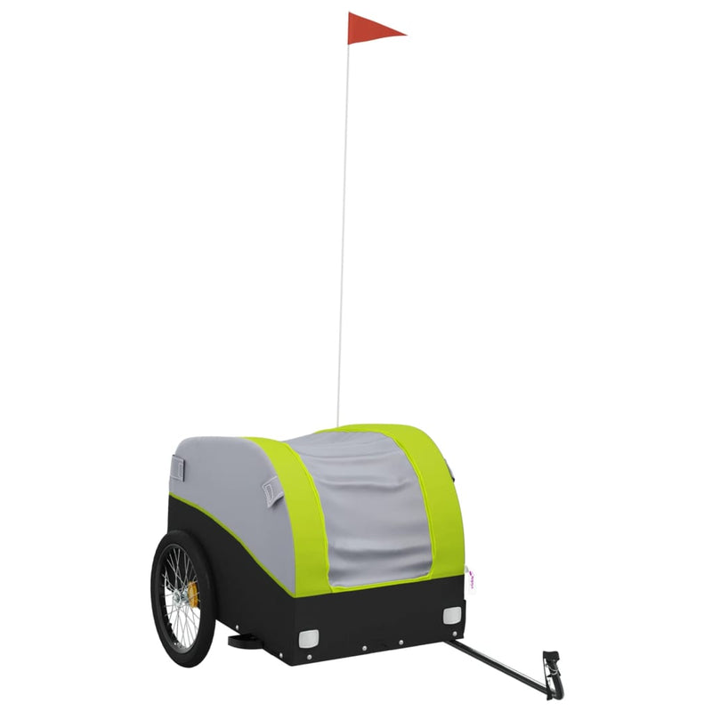Load image into Gallery viewer, Vidaxl fietstrailer 45 kg ijzer zwart en groen