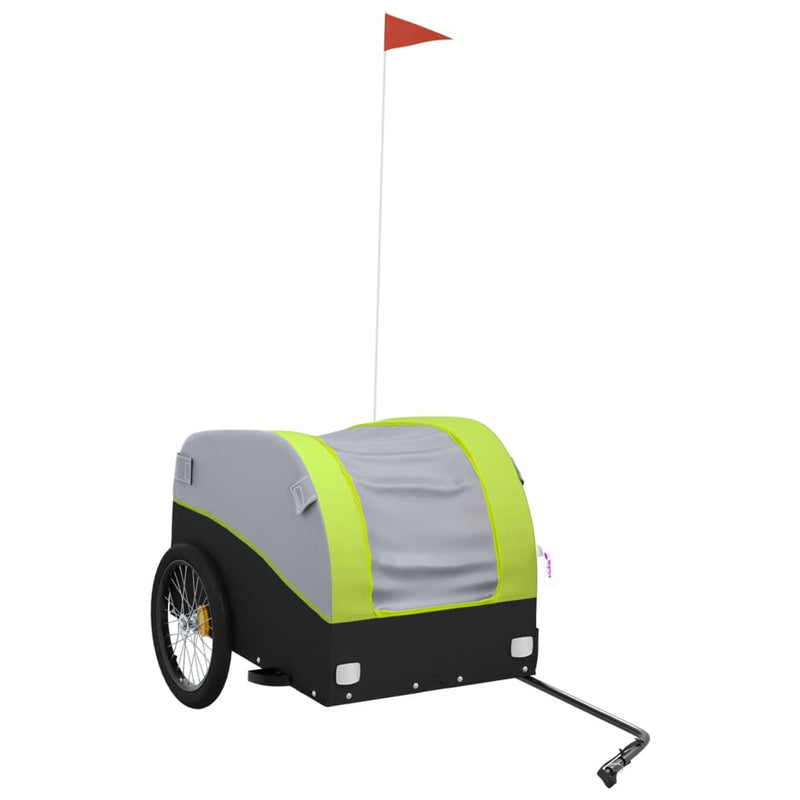 Load image into Gallery viewer, Vidaxl fietstrailer 45 kg ijzer zwart en groen