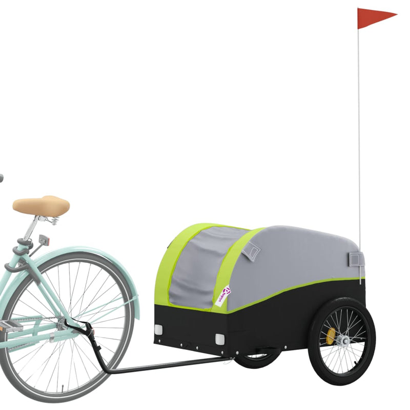 Load image into Gallery viewer, Vidaxl fietstrailer 45 kg ijzer zwart en groen