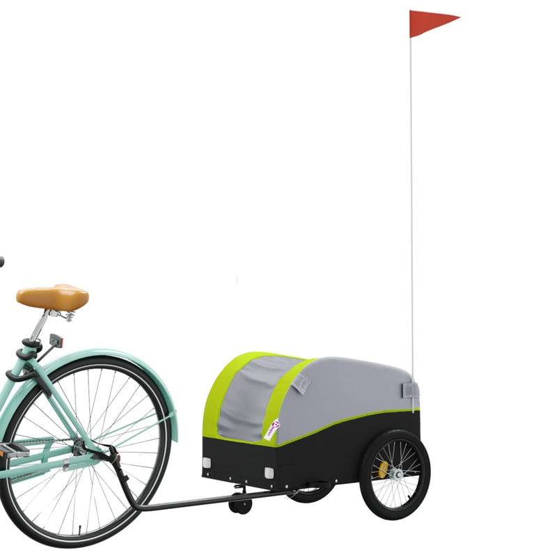 Load image into Gallery viewer, Vidaxl fietstrailer 30 kg ijzer zwart en groen