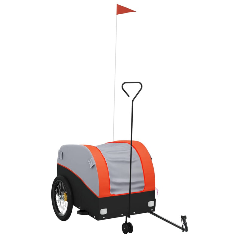 Load image into Gallery viewer, Vidaxl fietstrailer 45 kg ijzer zwart en oranje