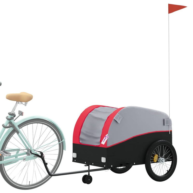 Load image into Gallery viewer, Vidaxl fietstrailer 45 kg ijzer zwart en rood