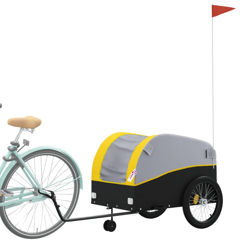 Load image into Gallery viewer, Vidaxl fietstrailer 45 kg ijzer zwart en geel