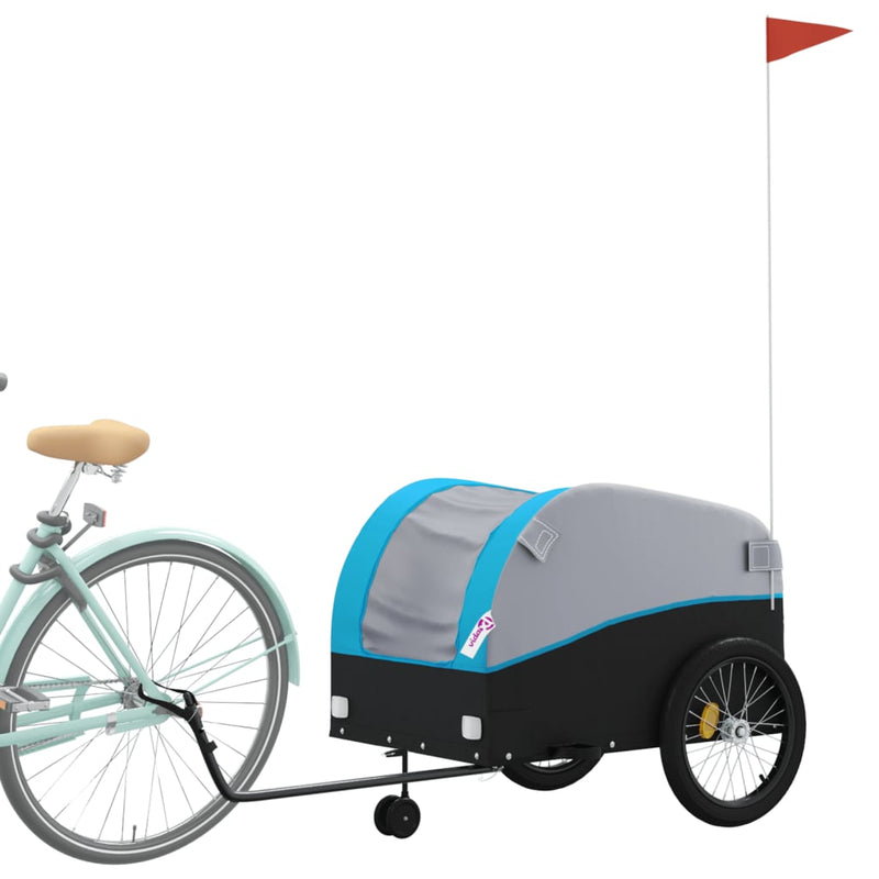 Load image into Gallery viewer, Vidaxl fietstrailer 45 kg ijzer zwart en blauw