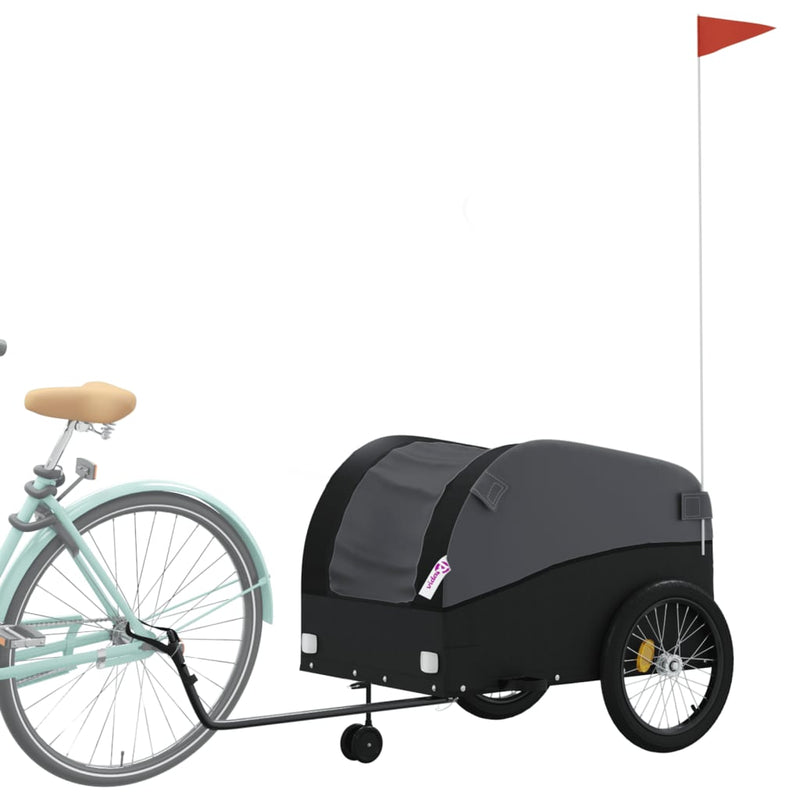 Load image into Gallery viewer, Vidaxl fietstrailer 45 kg ijzer zwart