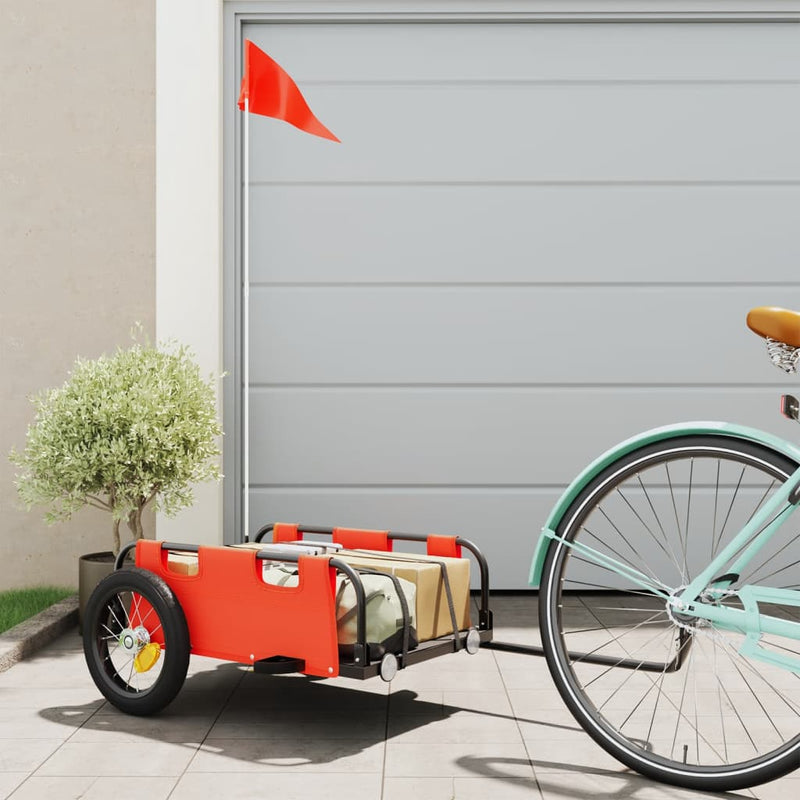 Load image into Gallery viewer, Vidaxl fietstrailer oxford stof en ijzer oranje