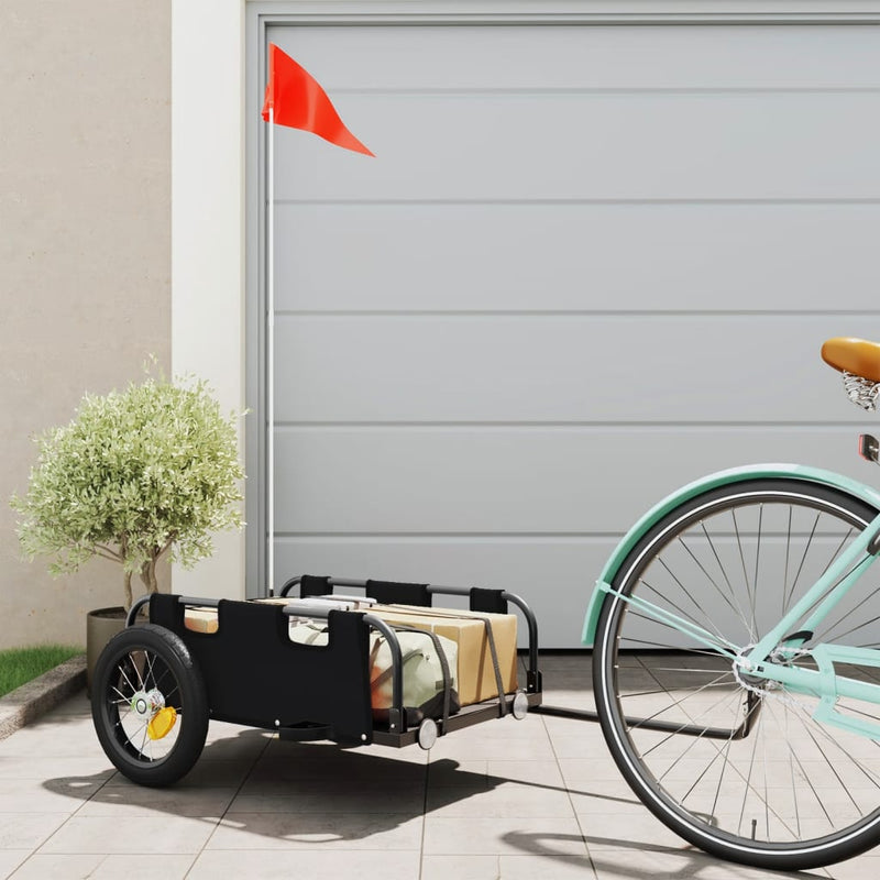 Load image into Gallery viewer, Vidaxl fietstrailer oxford stof en ijzer zwart