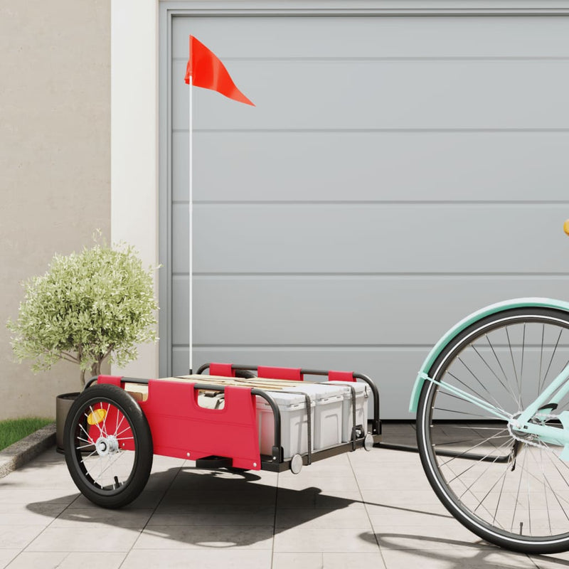 Load image into Gallery viewer, Vidaxl fietstrailer oxford stof en ijzer rood