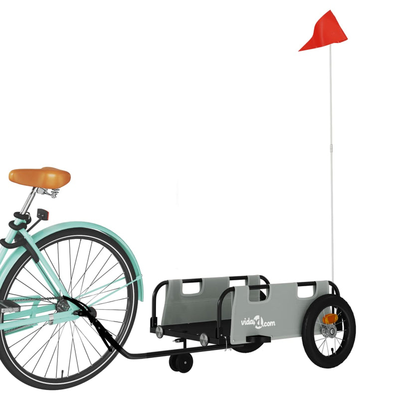 ギャラリービューアに画像をロードする, Vidaxl fietstrailer oxford stof en ijzer grijs