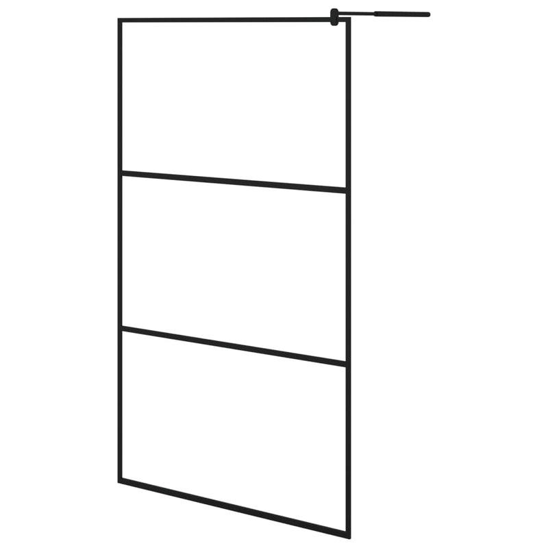 Load image into Gallery viewer, VidaXL Inloopdouchewand met schap 115x195 cm ESG-glas aluminium zwart