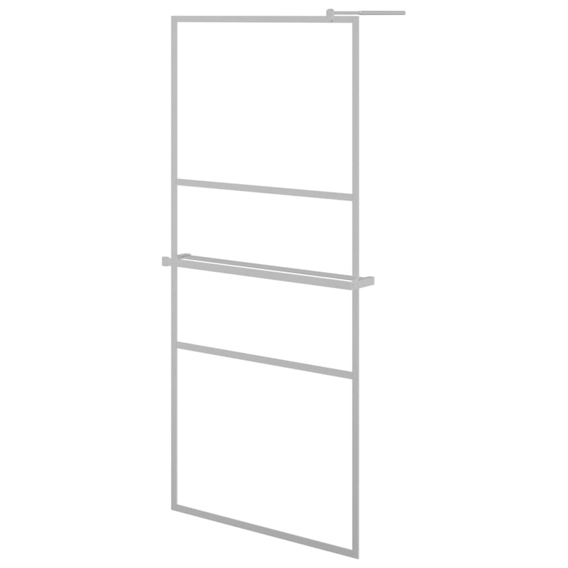 Load image into Gallery viewer, VidaXL Inloopdouchewand met schap 80x195 cm ESG-glas aluminium chroom