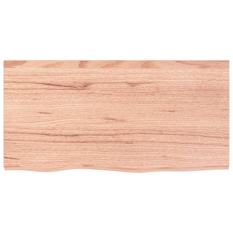 Laden Sie das Bild in Galerie -Viewer, Vidaxl wastafelblad 80x40x(2-6) cm behandeld massief hout lichtbruin
