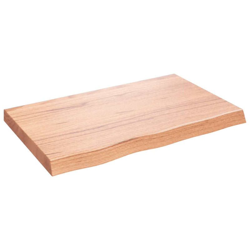Load image into Gallery viewer, Vidaxl wastafelblad 80x50x(2-6) cm behandeld massief hout lichtbruin