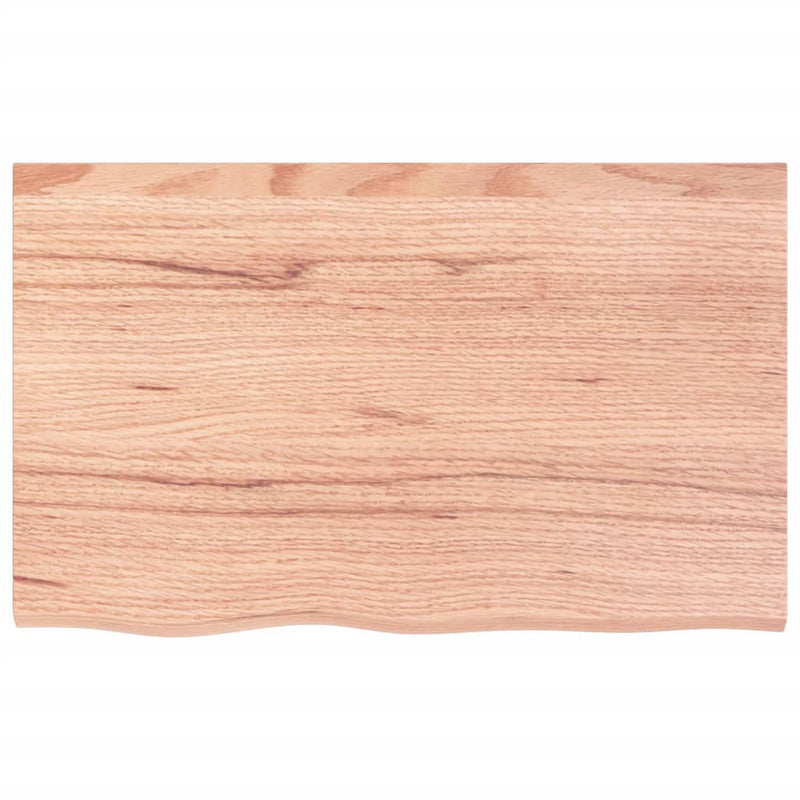Load image into Gallery viewer, Vidaxl wastafelblad 80x50x(2-6) cm behandeld massief hout lichtbruin