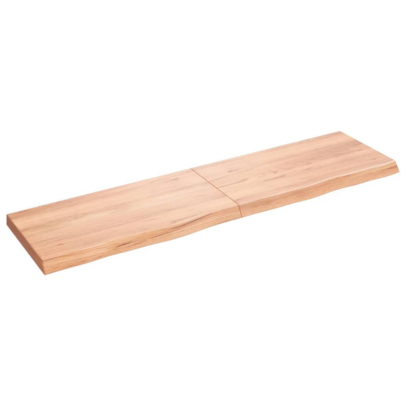 Load image into Gallery viewer, Vidaxl wastafelblad 120x30x(2-4) cm behandeld massief hout lichtbruin