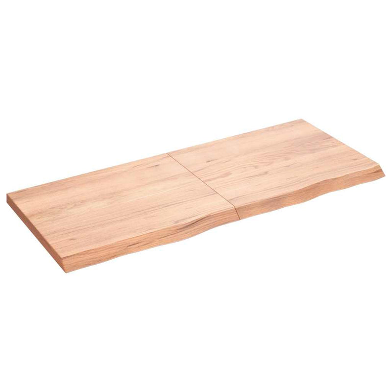 Load image into Gallery viewer, Vidaxl wastafelblad 120x50x(2-4) cm behandeld massief hout lichtbruin