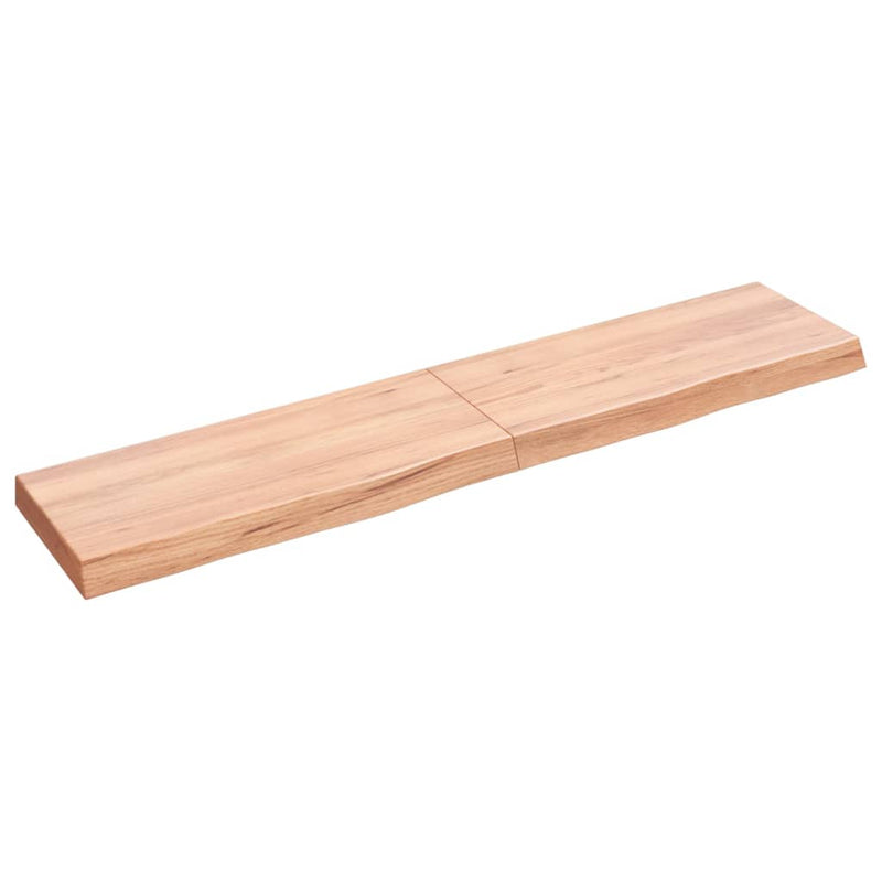Load image into Gallery viewer, Vidaxl wastafelblad 140x30x(2-6) cm behandeld massief hout lichtbruin