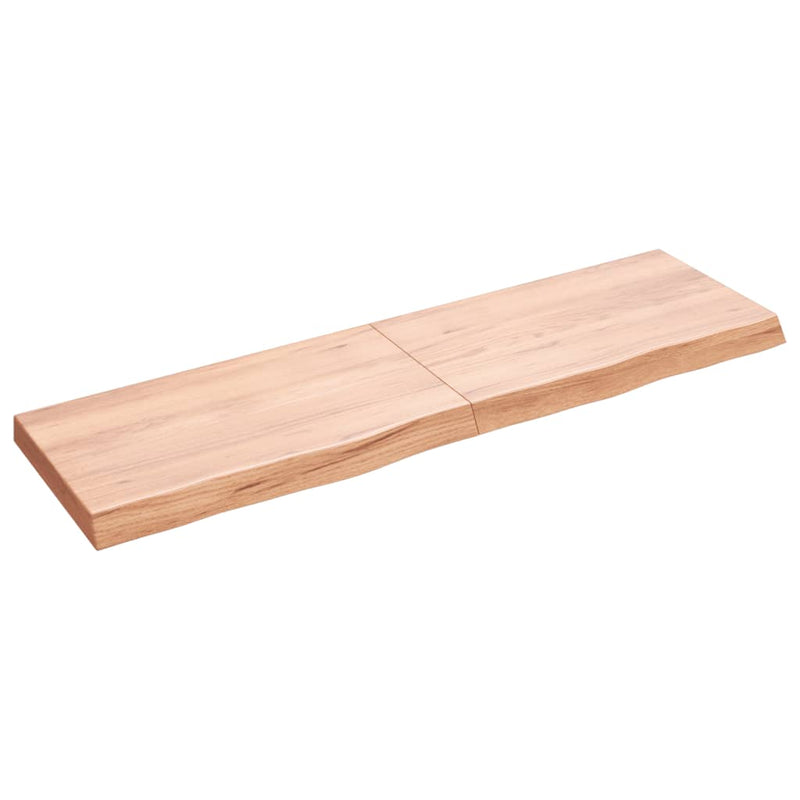 Load image into Gallery viewer, Vidaxl wastafelblad 140x40x(2-6) cm behandeld massief hout lichtbruin
