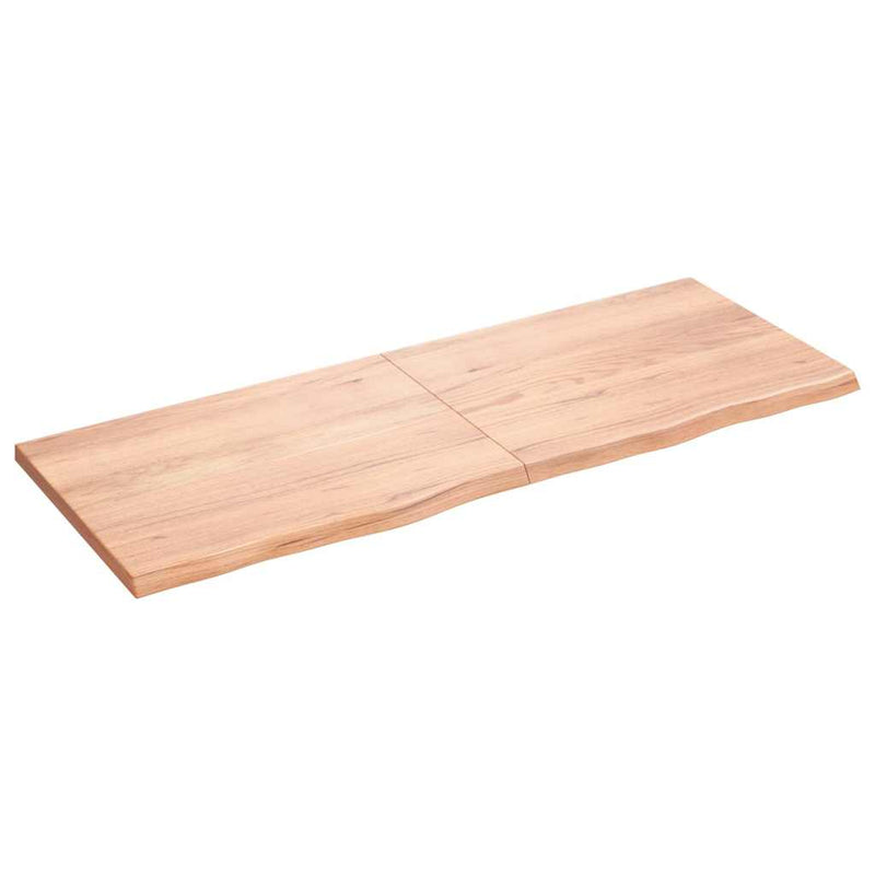 Laden Sie das Bild in Galerie -Viewer, Vidaxl wastafelblad 160x60x(2-4) cm behandeld massief hout lichtbruin