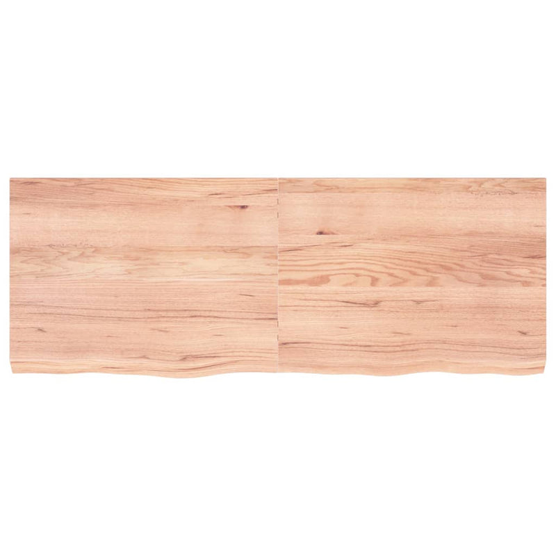 Load image into Gallery viewer, Vidaxl wastafelblad 160x60x(2-6) cm behandeld massief hout lichtbruin